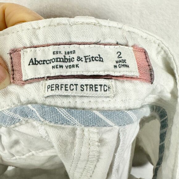 Abercrombie Fitch Vintage Y2K Low Rise Micro Mini Shorts Size 2 White 00s Preppy - Picture 4 of 5
